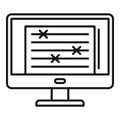 Monitor document editor icon, outline style
