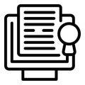 Monitor ethic law icon outline vector. Corporate choice