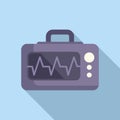 Monitor event heart icon flat vector. Impact sick