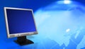 Monitor with glass globe Royalty Free Stock Photo