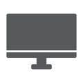 Monitor glyph icon, desktop and device, computer display sign, vector graphics, a solid pattern on a white background. Royalty Free Stock Photo