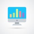 Monitor graph trendy symbol. Vector trendy colored illustration