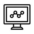 Monitor graph vector line icon Royalty Free Stock Photo