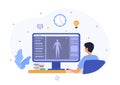 monitor of graphic animator creating video game Royalty Free Stock Photo