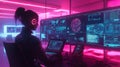Monitor health trends using an advanced cyberpunk command center aesthetic for effective data analysis and visualization