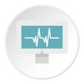 Monitor heartbeat icon circle