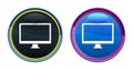 Monitor icon artistic glassy round buton set illustration Royalty Free Stock Photo