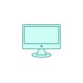 Monitor icon filled outline or line style vector illustration