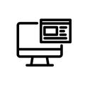 Monitor icon with a screenshot of the site. Vector icons on a white background. Trendy linear icon. Icon for website and print. Lo