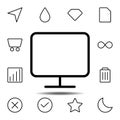 monitor icon. Simple thin line, outline vector element of minimalistic, web icons set for UI and UX, website or mobile application Royalty Free Stock Photo