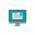 Monitor icon vector, desktop computer solid logo illustration, c Royalty Free Stock Photo