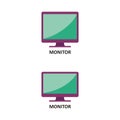 Monitor Illustration with colorful flat design.