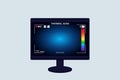 Illustration vector graphic of thermal Image Scanning monitor. Royalty Free Stock Photo