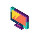monitor isometric computer display screen Royalty Free Stock Photo