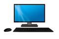 Monitor with keyboard and mouse. Computer isolated on a white background Royalty Free Stock Photo