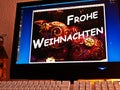 Monitor - light game - Frohe Weihnachten Royalty Free Stock Photo