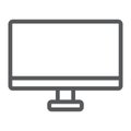 Monitor line icon, desktop and device, computer display sign, vector graphics, a linear pattern on a white background. Royalty Free Stock Photo