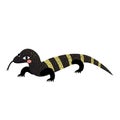 Monitor lizard animal cartoon character vector illustration Royalty Free Stock Photo