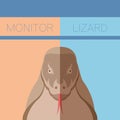 Monitor lizard flat postcard