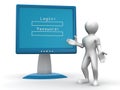 Monitor with Login and password Royalty Free Stock Photo