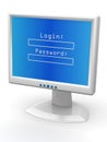 Monitor with Login and password Royalty Free Stock Photo
