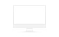 Monitor mockup with blank screen. White computer or desktop isolated on clean background. Template for project, website