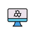 Monitor, molecule icon. Simple color with outline vector elements of stinks icons for ui and ux, website or mobile application