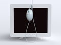 Monitor and mouse Royalty Free Stock Photo