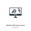 Monitor with mouse cursor vector icon on white background. Flat vector monitor with mouse cursor icon symbol sign from modern Royalty Free Stock Photo