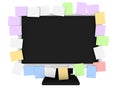 Monitor with Notes Royalty Free Stock Photo