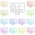 Monitor, online, house, information multi color icon. Simple thin line, outline vector of real estate icons for ui and ux, website Royalty Free Stock Photo