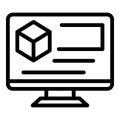 Monitor online parcel icon outline vector. Port maritime