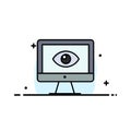 Monitor, Online, Privacy, Surveillance, Video, Watch Business Logo Template. Flat Color