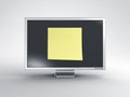 Monitor with oversized post it note