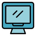 Monitor overview icon vector flat