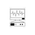 Monitor with palpitation icon. Medecine Element for mobile concept and web apps. Thin line icon for website design and developmen