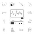 Monitor with palpitation icon. Simple element illustration. Monitor with palpitation symbol design from Medical collection set. Ca