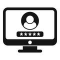 Monitor password icon simple vector. Mobile account