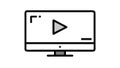 Monitor Play Icon, Video Content, Digital Media, Online Streaming, vector design Generative AI Royalty Free Stock Photo
