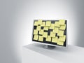 Monitor on a podium with post it notes. Royalty Free Stock Photo