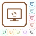 Monitor with pointing cursor simple icons