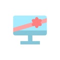 Monitor, ribbon icon. Simple color vector elements of present icons for ui and ux, website or mobile application
