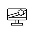 Monitor, ribbon icon. Simple line, outline vector elements of present icons for ui and ux, website or mobile application