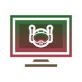 monitor robot logo gradient design template icon element