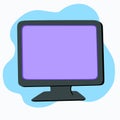 Monitor screen with copy space. Computer mockup or icon. An empty template for your image. Stock vector flat illustration isolated Royalty Free Stock Photo