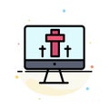 Monitor, Screen, Easter, Egg Abstract Flat Color Icon Template Royalty Free Stock Photo