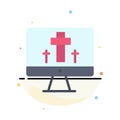 Monitor, Screen, Easter, Egg Abstract Flat Color Icon Template Royalty Free Stock Photo