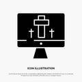 Monitor, Screen, Easter, Egg solid Glyph Icon vector Royalty Free Stock Photo