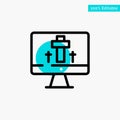 Monitor, Screen, Easter, Egg turquoise highlight circle point Vector icon Royalty Free Stock Photo