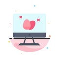 Monitor, Screen, Egg, Easter Abstract Flat Color Icon Template Royalty Free Stock Photo